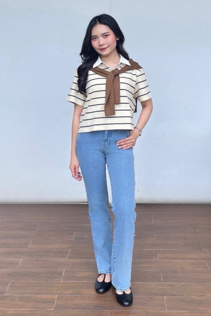 Женские джинсы-клеш UNIQLO 1159851332 (Голубой XL)