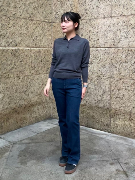 Женские джинсы-клеш UNIQLO 1159851853 (Синий L)