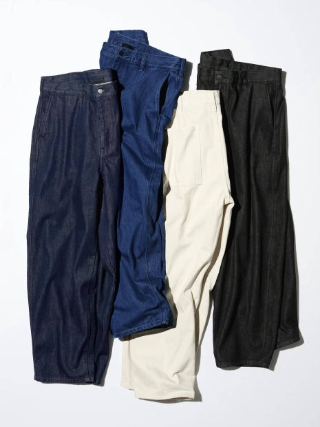 Мужские широкие джинсы UNIQLO 1159852145 (Синий M)