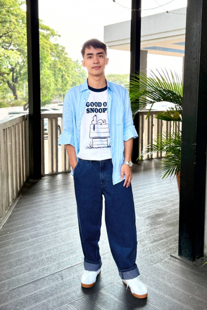 Мужские широкие джинсы UNIQLO 1159852145 (Синий M)