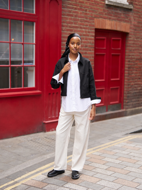 Широкие прямые джинсы UNIQLO 1159852516 (Молочный 26)