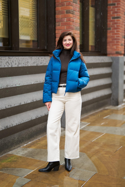 Широкие прямые джинсы UNIQLO 1159852516 (Молочный 26)