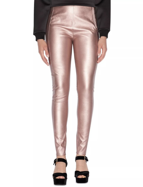 Женские штаны из экокожи Armani Exchange леггинсы 1159852991 (Розовый 2)