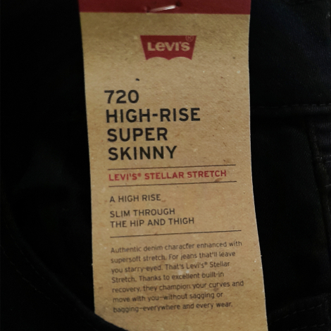 Женские джинсы Levi's 720 скинни 1159854484 (Черный W26 L30)