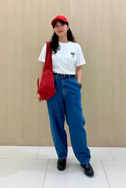 Широкі джинси UNIQLO 1159855119 (Синій M)