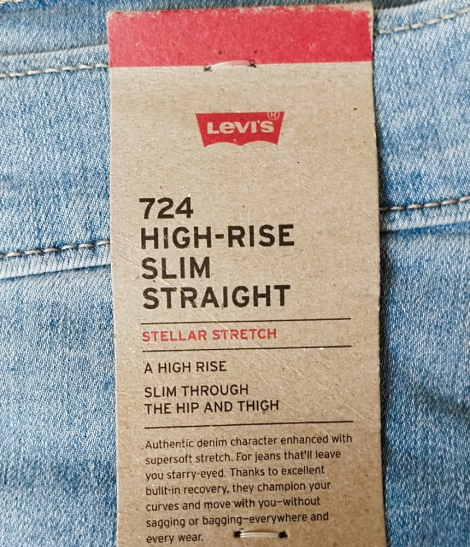 Женские джинсы Levi's 724 High-Rise Slim Straight с высокой посадкой 1159855207 (Голубой W31 L32)
