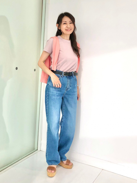 Женские прямые джинсы Uniqlo 1159855805 (Голубой 27)