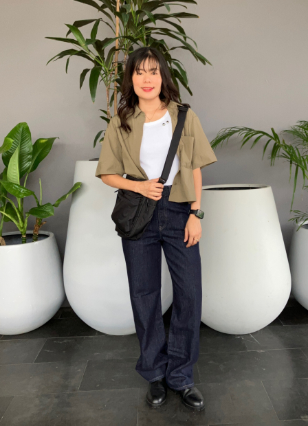 Женские прямые джинсы Uniqlo 1159855811 (Синий 27)