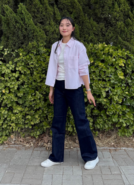 Женские прямые джинсы Uniqlo 1159855811 (Синий 27)