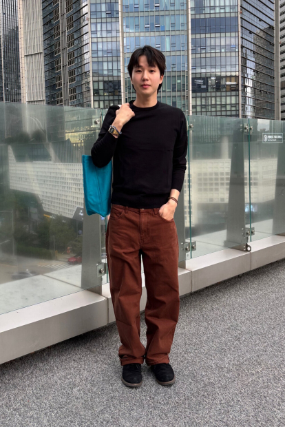 Мужские прямые джинсы JW ANDERSON and UNIQLO 1159855958 (Коричневый 40)