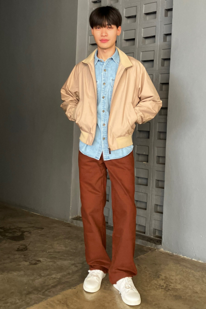 Мужские прямые джинсы JW ANDERSON and UNIQLO 1159855958 (Коричневый 40)