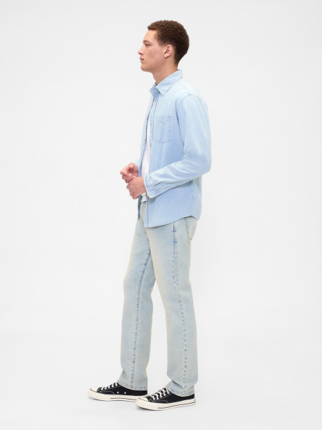 Мужские прямые джинсы GAP 1159856612 (Голубой 31W 30L)