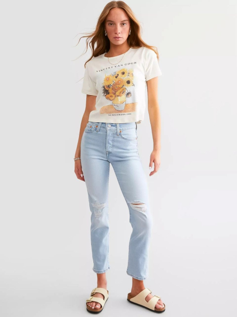 Женские укороченные джинсы Levi's 1159856963 (Голубой W27 L28)