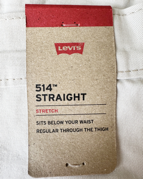 Мужские джинсы Levi's 514 Straight Fit 1159857061 (Бежевый 38W 30L)