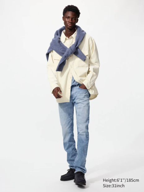 Мужские джинсы UNIQLO узкого кроя 1159858398 (Голубой 40W 32L)