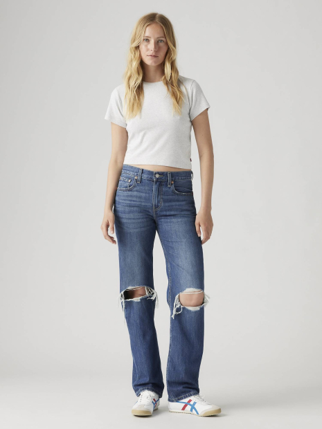 Женские джинсы Low Pro Levi's с рваными деталями 1159860217 (Синий 26)