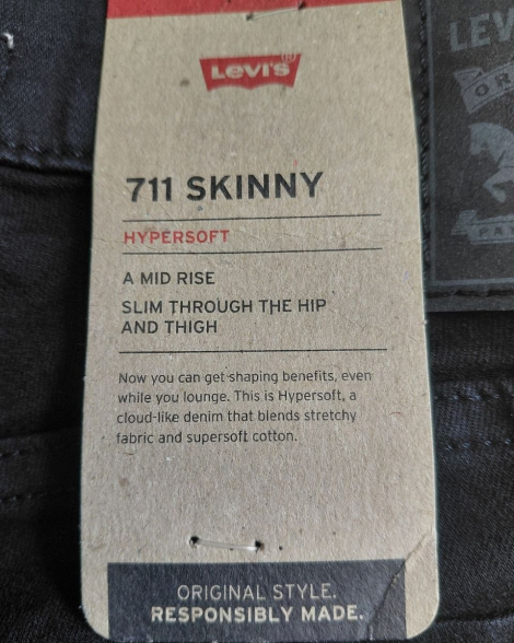 Жіночі джинси 711 Skinny Levi's 1159861809 (Чорний W29 L28)