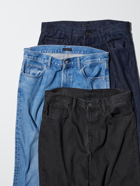 Мужские широкие джинсы UNIQLO 1159863816 (Синий 35)