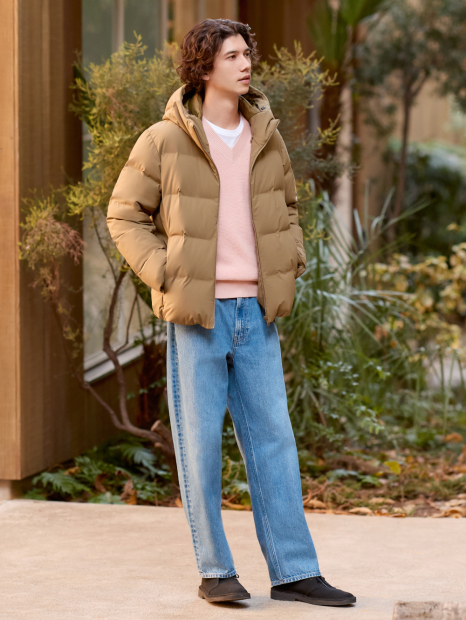 Мужские широкие джинсы UNIQLO 1159863816 (Синий 35)