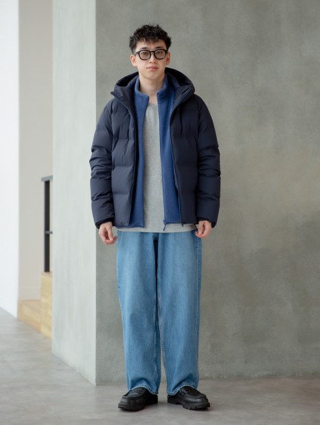 Мужские широкие джинсы UNIQLO 1159863816 (Синий 35)