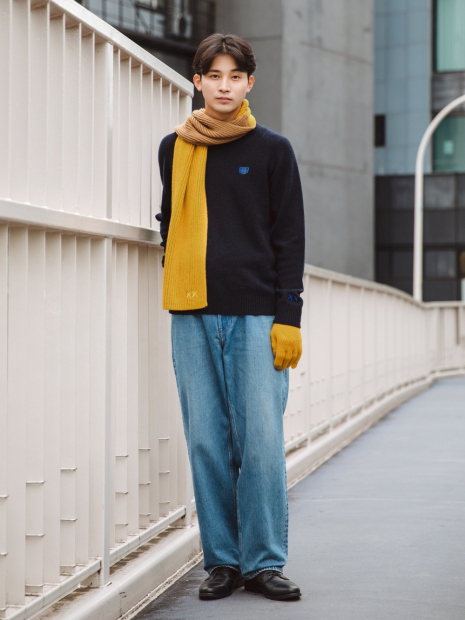 Мужские широкие джинсы UNIQLO 1159863816 (Синий 35)