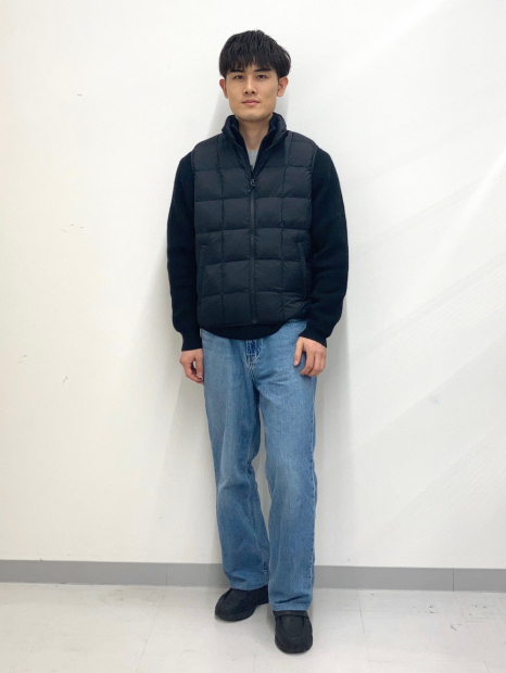Мужские широкие джинсы UNIQLO 1159863816 (Синий 35)