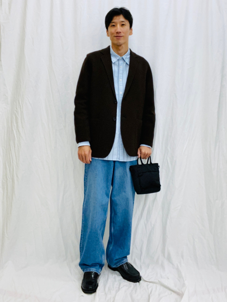 Мужские широкие джинсы UNIQLO 1159863816 (Синий 35)