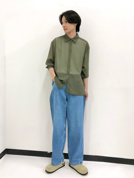Мужские широкие джинсы UNIQLO 1159863816 (Синий 35)