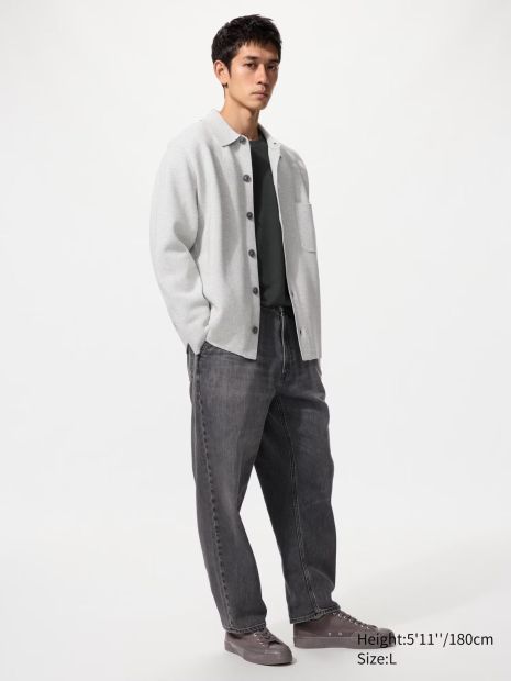 Свободные джинсы UNIQLO 1159955737 (Серый L)