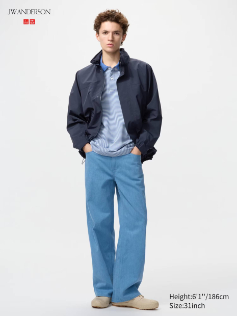 Чоловічі джинси широкі JW ANDERSON UNIQLO 1160013702 (Блакитний 33)