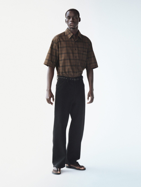 Чоловічі джинси широкі UNIQLO 1160068675 (Чорний 32)