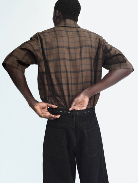 Чоловічі джинси широкі UNIQLO 1160068675 (Чорний 32)