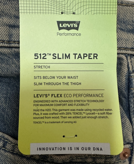 Мужские джинсы 512 Slim Taper Levi's 1160364722 (Синий 32W 29L)