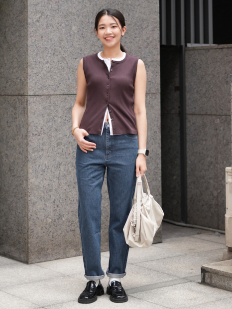 Женские джинсы UNIQLO с высокой посадкой 1160790632 (Синий 27)