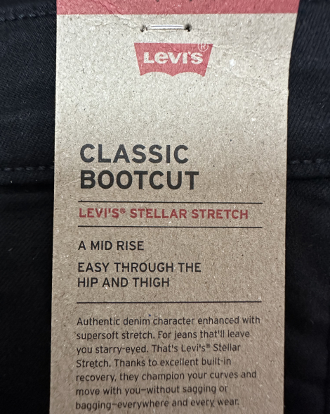 Женские джинсы Bootcut Levi's 1161028079 (Черный W34 L30)