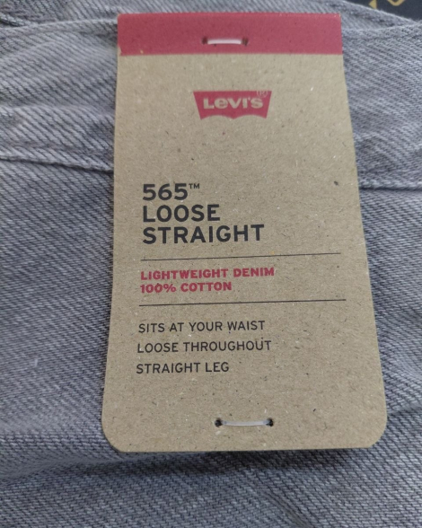 Мужские джинсы Levi's 565 Loose Straight 1161529528 (Серый 36W 32L)