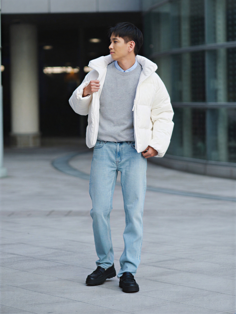Мужские джинсы Slim Straight UNIQLO 1163258513 (Голубой 36W 32L)