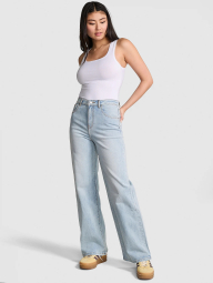 Женские прямые джинсы Victoria's Secret PINK 1159840674 (Голубой 4)