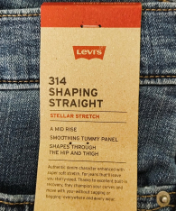 Женские джинсы 314 Shaping Straight Levi's 1159842522 (Синий W30 L32)