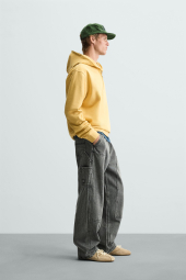 Мужские широкие джинсы ZARA 1159842915 (Серый 42)