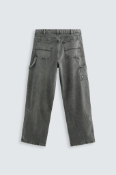 Мужские широкие джинсы ZARA 1159842915 (Серый 42)