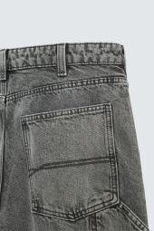 Мужские широкие джинсы ZARA 1159842915 (Серый 42)