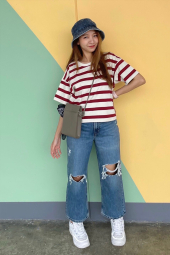 Широкі джинси Uniqlo 1159844165 (Синій 25)