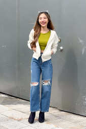 Широкі джинси Uniqlo 1159844165 (Синій 25)
