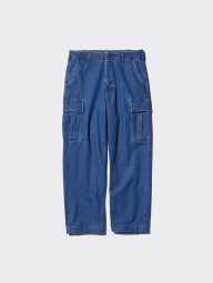 Мужские широкие джинсы-карго UNIQLO 1159844530 (Голубой L)