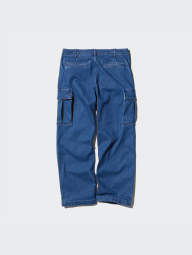 Мужские широкие джинсы-карго UNIQLO 1159844530 (Голубой L)