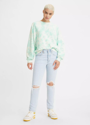 Женские джинсы Levi's 501 Skinny с рваными деталями 1159845650 (Голубой W33 L30)