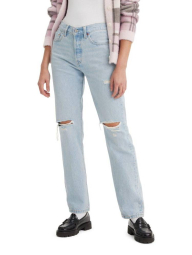 Стильные женские джинсы 501 Original Levi's рванные детали 1159846689 (Голубой W27 L30)