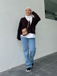 Женские джинсы-клеш UNIQLO 1159851332 (Голубой XL)