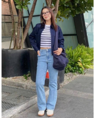 Женские джинсы-клеш UNIQLO 1159851332 (Голубой XL)